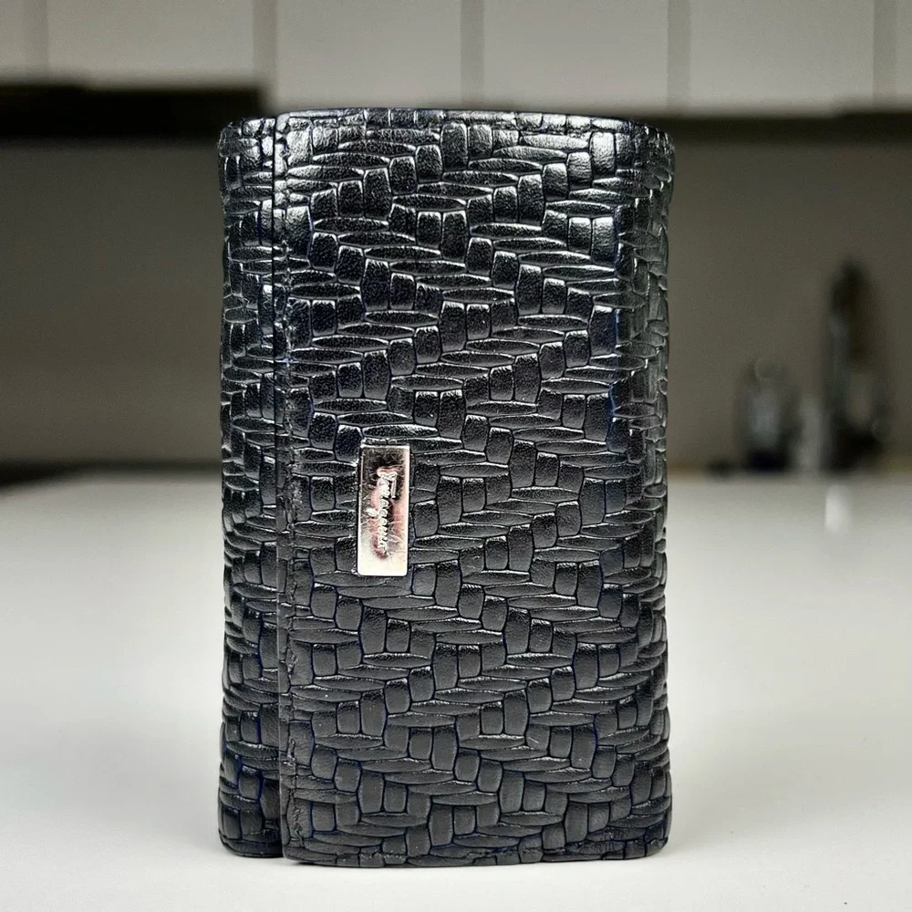 Ferragamo leather Woven Key Case